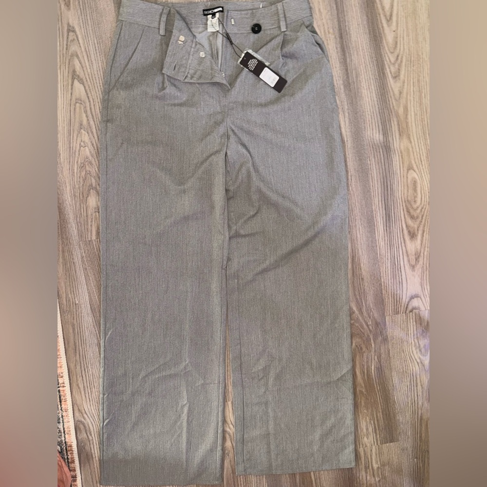 Women’s Fashion Nova Light Gray wide leg trousers